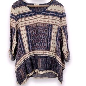 Dylan Floral boho blouse top Size S